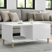 Prolenta Maison Exclusive - Table basse blanche brillante 90 x 50 x 40 cm, aggloméré