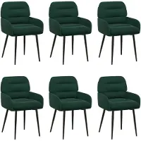 vidaXL - 6 chaises de salle à manger, velours, vert foncé, 59 x 59,5 x 90 cm