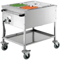 Bartscher Chariot de distribution de repas Gastronorm 2 x 1/1, 210 mm de profondeur