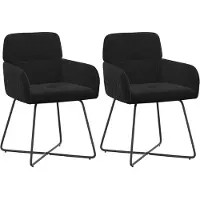 vidaXL - 2 chaises de salle à manger, velours noir, 59 x 56,5 x 86 cm