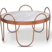 Casa Padrino Table basse en bois massif - Diverses couleurs et tailles - Table de salon ronde avec plateau en chêne rustique et cadre en acier - Meubles de salon