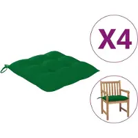 vidaXL Coussins de chaise lot de 4 vert 50x50x7 cm tissu oxford