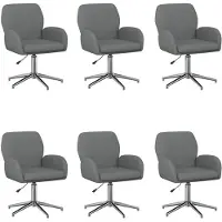 vidaXL - 6 chaises de bureau, 54 x 58 x 90 cm, gris foncé, revêtement en tissu