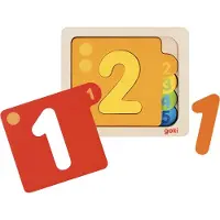Goki Puzzle en bois 5 couches Chiffres