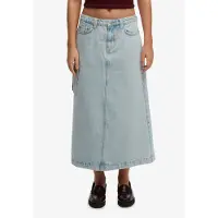Superdry pour femme. W7210406A Jupe Denim Cargo Maxi bleu (M), Casuel, Coton