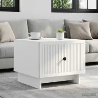 Prolenta Table basse exclusive avec tiroirs, blanche, dimensions 49 x 50 x 40 cm, en panneaux de particules