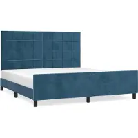 vidaXL Cadre de lit sans matelas bleu foncé 160x200 cm velours