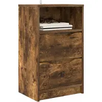 vidaXL Tables de chevet avec tiroir 2 pcs Chêne fumé 40 x 30 x 467 cm