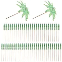 Torribaly 60 PièCes Vert Tropical Cocotier Palmier Parapluies en Papier Pics Cocktail Parasols Petit Gâteau Pics pour FêTe HawaïEnne