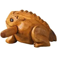 Typecat Bois Thaïlandais Porte-Bonheur Artisanat Traditionnel Thaïlandais Décoration de Bureau en Bois Artisanat de Grenouille Porte-Bonheur