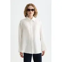 Scotch & Soda U9b01215t Linen Long Sleeve Shirt Blanc 42 Femme