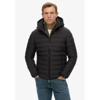 Superdry pour homme. M5012290A Veste Fuji à capuche noire (S), Casuel, Polyester