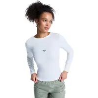 Roxy Rise & Vibe Rib Crossed Long Sleeve Top Blanc M Femme