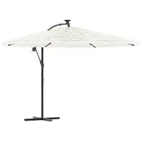 The Living Store Parasol avec mât en acier blanc 290x290x238 cm