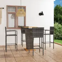 Prolenta Maison Exclusive - Ensemble bar de jardin 5 pièces gris