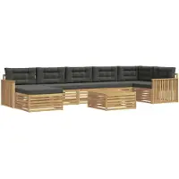 vidaXL Ensemble de canapés d'extérieur avec coussins, 8 pièces, blanc et anthracite