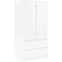 vidaXL Armoire , blanc brillant, 79,5 x 49 x 156 cm, aggloméré