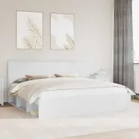 vidaXL Cadre de lit avec tête de lit blanc 90 x 190 cm Pin massif