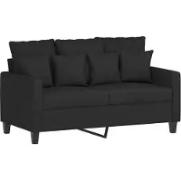 vidaXL Canapé à 2 places Noir 120 cm Tissu