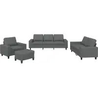 vidaXL Ensemble de canapés 4 pièces gris foncé Tissu