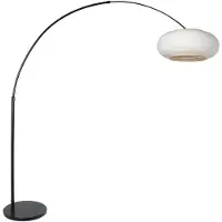 Steinhauer Lampe à arc noir Silva Alba avec capuche blanche