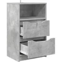 vidaXL Table de chevet Gris béton 40 x 30 x 467 cm Bois d'ingénierie