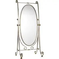 Casa Padrino Miroir sur pied de luxe Art Nouveau Argent / Or - Miroir de chambre ovale - Meubles de chambre à coucher baroques et Art Nouveau