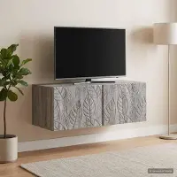 Prolenta Meuble TV mural exclusif, dimensions 78,5 x 31 cm, couleur gris Sonoma