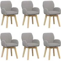 vidaXL : Ensemble de 6 chaises de salle à manger, revêtues en tissu bouclé gris clair, dimensions : 54 x 58 x 87 cm