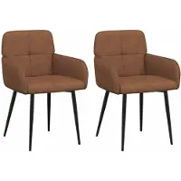 vidaXL : 2 chaises de salle à manger en similicuir, couleur marron, 59 x 56,5 x 85 cm