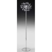 Casa Padrino Lampadaire LED de luxe Argent Ø 45 x H. 175 cm - Lampadaire de salon avec 12 éléments en verre - Lampadaire d'hôtel - Qualité de luxe - Italy