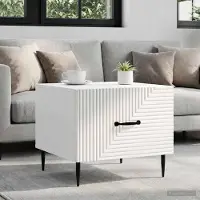 Prolenta Table basse exclusive avec tiroirs, blanche, dimensions 49 x 50 x 40 cm, en panneaux de particules