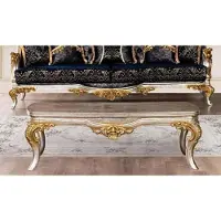 Casa Padrino Table basse baroque de luxe argent / or - Table de salon en bois massif de style baroque - Meubles de salon baroques - Noble et somptueux