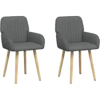 vidaXL - 2 chaises de salle à manger, tissu gris foncé, 56,5 x 50 x 87,5 cm