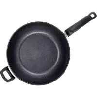 Fissler Adamant / Poêle à wok en aluminium revêtue (26 cm - 3,8 L) grande poêle à frire asiatique, anti-adhésive, anti-rayures, Germany - induction
