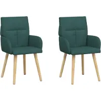 vidaXL : 2 chaises de salle à manger, tissu, vert foncé, 60 x 56 x 96 cm