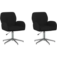 vidaXL - 2 chaises de bureau, 54 x 58 x 90 cm, noires, revêtues en tissu