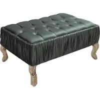 Casa Padrino Luxe Table basse baroque Vert / Crème / Beige 90 x 60 x H. 45 cm - Table de salon avec pierres scintillantes - Meubles de salon de style baroque