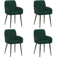 vidaXL - 4 chaises de salle à manger, tissu velours, vert foncé, 56,5 x 50 x 86 cm