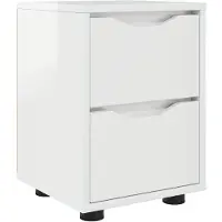 vidaXL Table de chevet avec tiroir Blanc brillant 30,5 x 30 x 43 cm