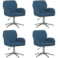 vidaXL - 4 chaises de bureau, 54 x 58 x 90 cm, bleu, revêtement en tissu