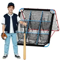 StarTech.com Filet de rebond pour le baseball - Réseau d'entraînement au lancer pour enfants - Angle réglable en 12 positions - 9 poches cibles - Filet de rebond multisport