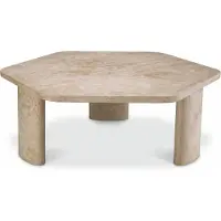 Casa Padrino Table basse de luxe en travertin Beige 101 cm - Meubles de salon en travertin