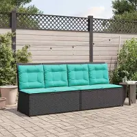 Prolenta Maison Exclusive - Banc de jardin noir en polyrotin