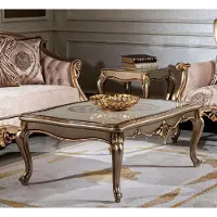 Casa Padrino Luxe Table basse baroque Blanc / Argent / Or - Table de salon en bois massif fabriquée à la main - Meubles de salon de style baroque