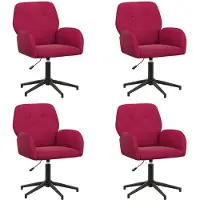 vidaXL - 4 chaises de bureau, 54 x 55 x 90 cm, couleur bordeaux, revêtement en velours