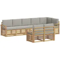 vidaXL Ensemble de canapés d'extérieur , 8 pièces, blanc et gris clair