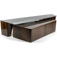 Casa Padrino Luxe Ensemble Table Basse Marron - 2 Tables de Salon Rectangulaires - Meubles de Salon de Luxe
