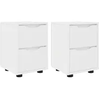vidaXL Tables de chevet avec tiroir 2 pcs Blanc 30,5 x 30 x 43 cm