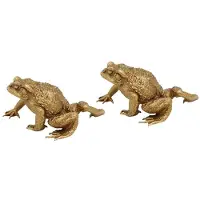 Torribaly 2 PièCes Feng Shui Cuivre Poche Argent Grenouille Fortune Laiton Crapaud Figurin PièCe Chinoise MéTal Artisanat DéCor à la Maison Cadeau